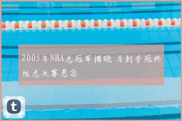2005年NBA总冠军揭晓 马刺夺冠终结总决赛悬念